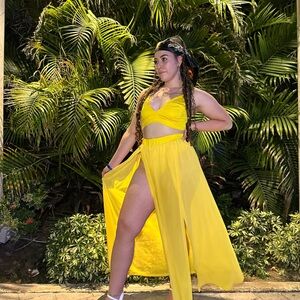 Vibrant Yellow Two-Piece Set